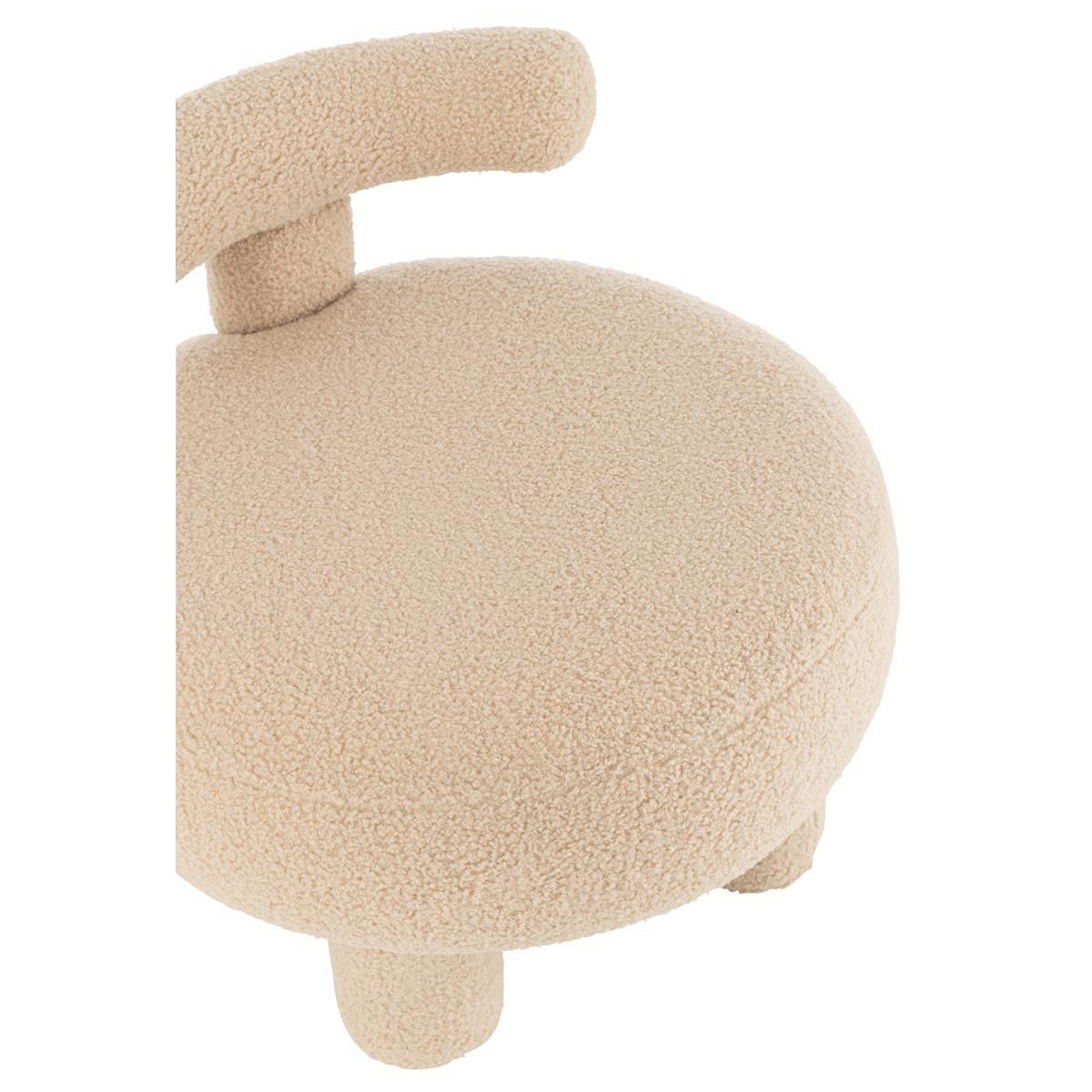 Voir la diapositive 6 : J-LINE Pouf bouclette avec dossier  teddy  52cm beige