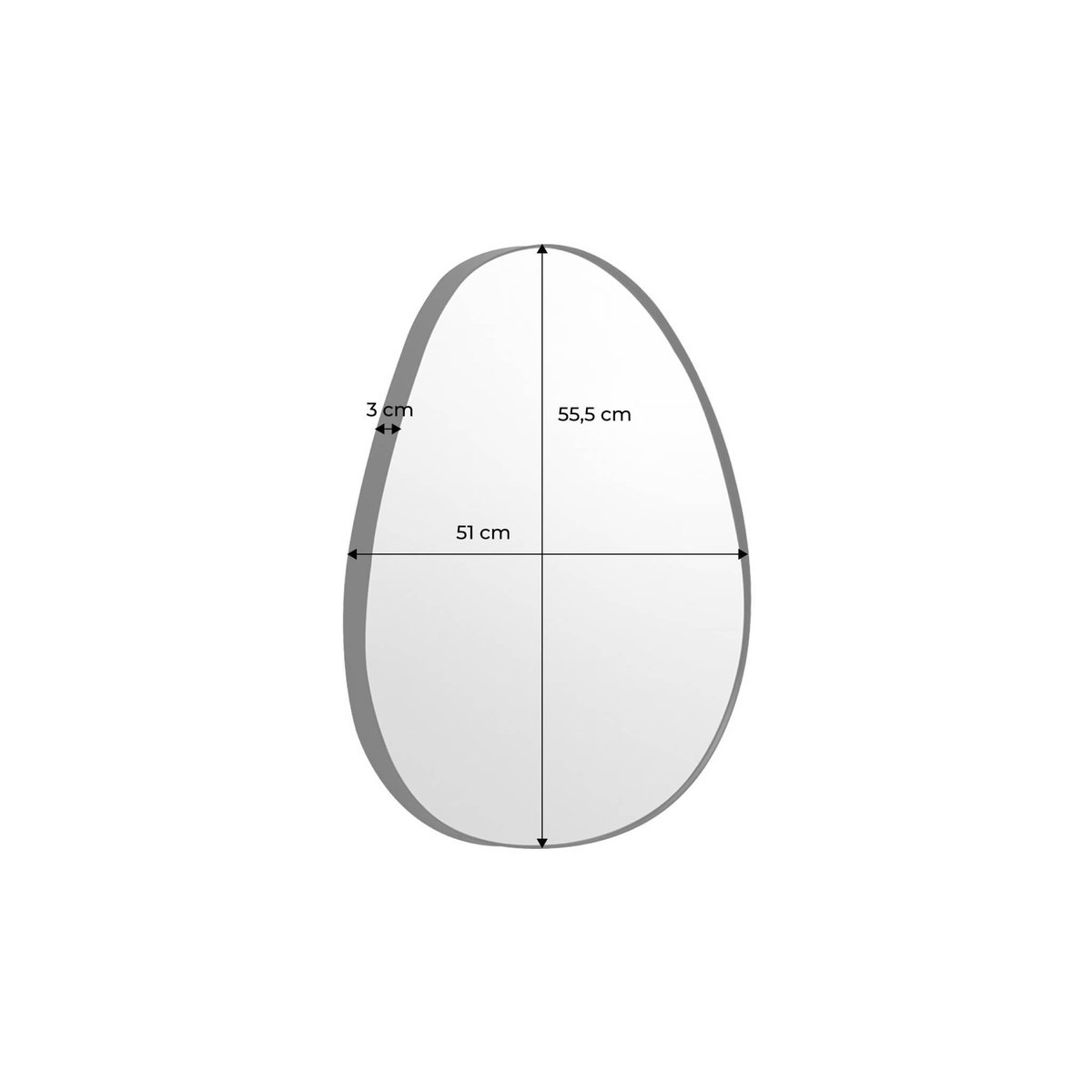 SWEEEK Miroir organique en métal noir HARPER