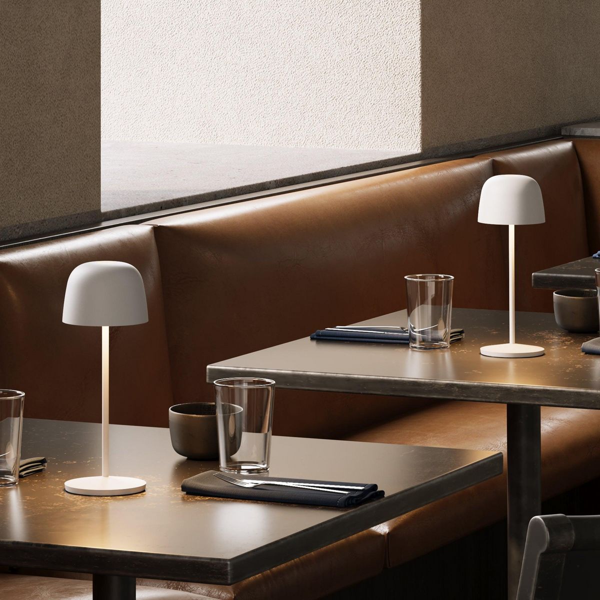 Lumisky 6 lampes avec plateau de chargement SOPHIA Blanc Aluminium H20CM