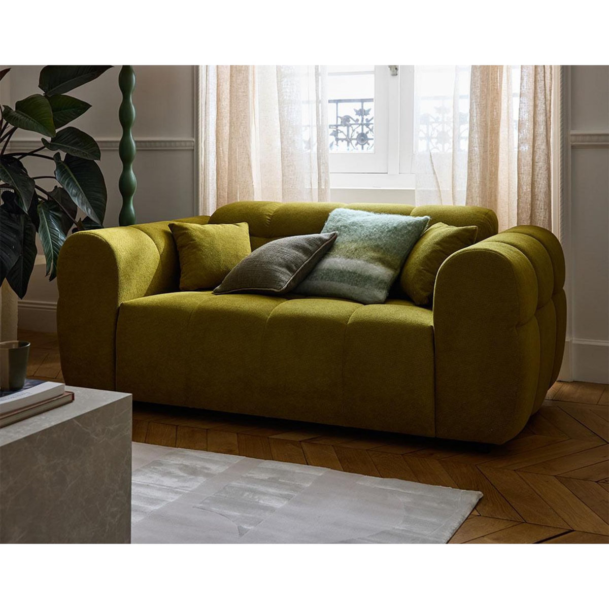 LISA DESIGN Ray - canapé droit 2 places en tissu texturé