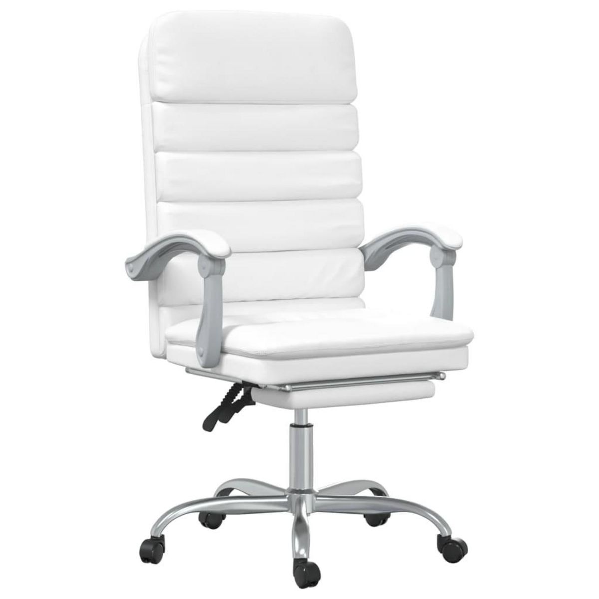 VIDAXL Fauteuil de massage inclinable de bureau Blanc Similicuir