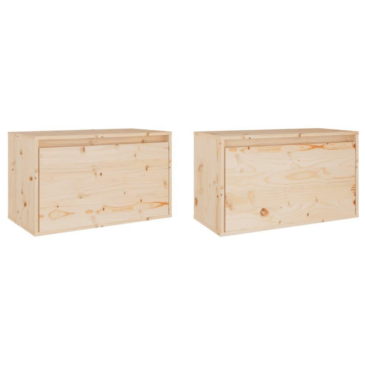 VIDAXL Armoires murales 2 pcs 60x30x35 cm Bois de pin massif