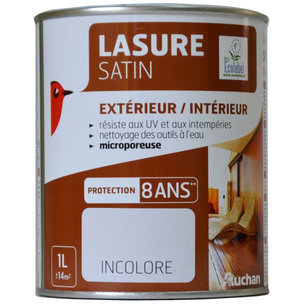 AUCHAN Lasure très longue durée Incolore 