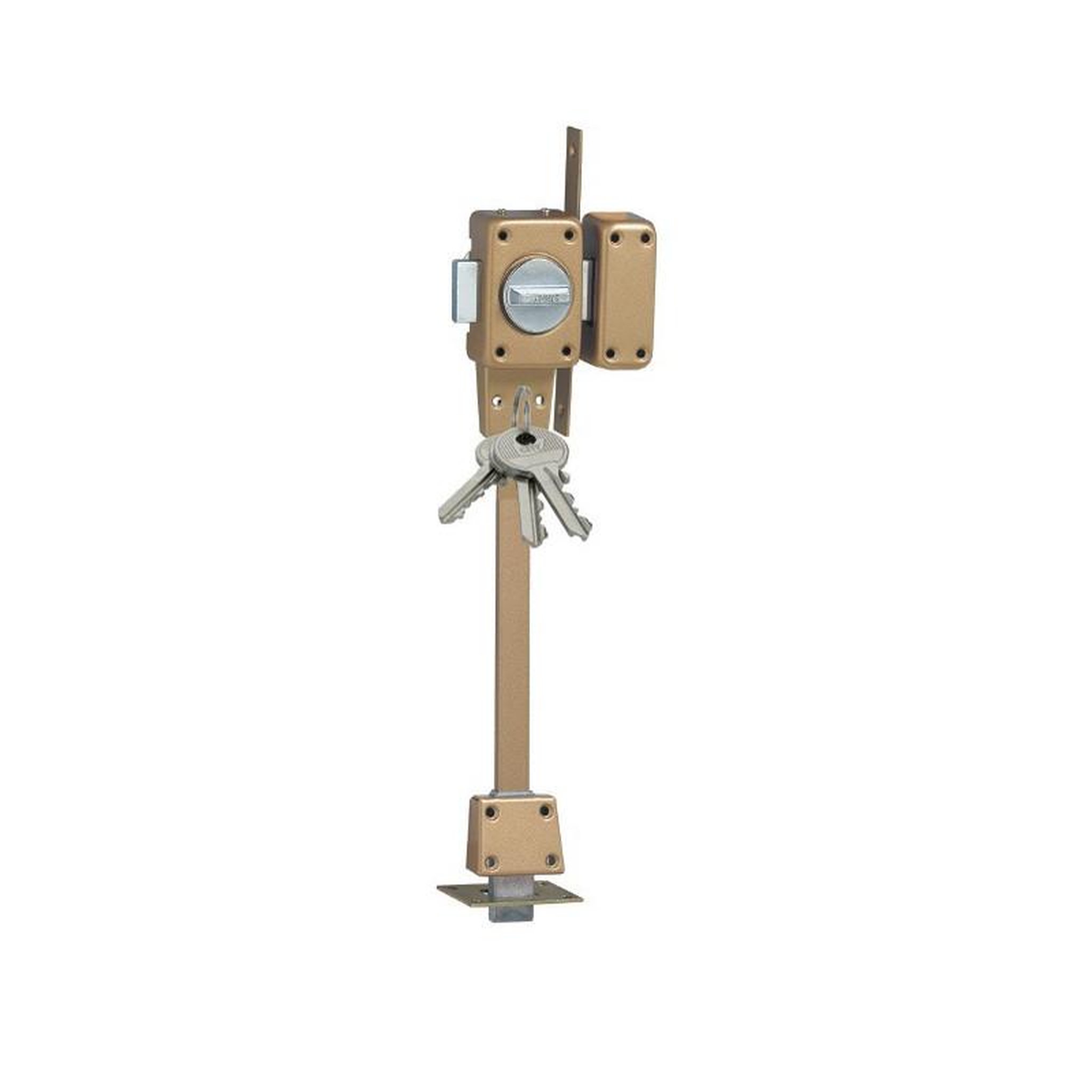 ISEO Verrou ZENITH 1530 2 points bas et coté à bouton cylindre 45 mm droite VACHETTE 15300451.5