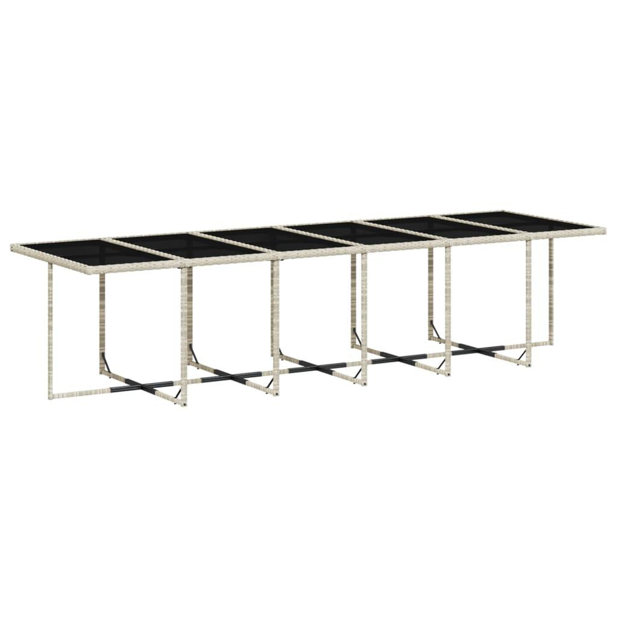 Voir la diapositive 4 : VIDAXL Ensemble a manger de jardin et coussins 13 pcs gris clair rotin
