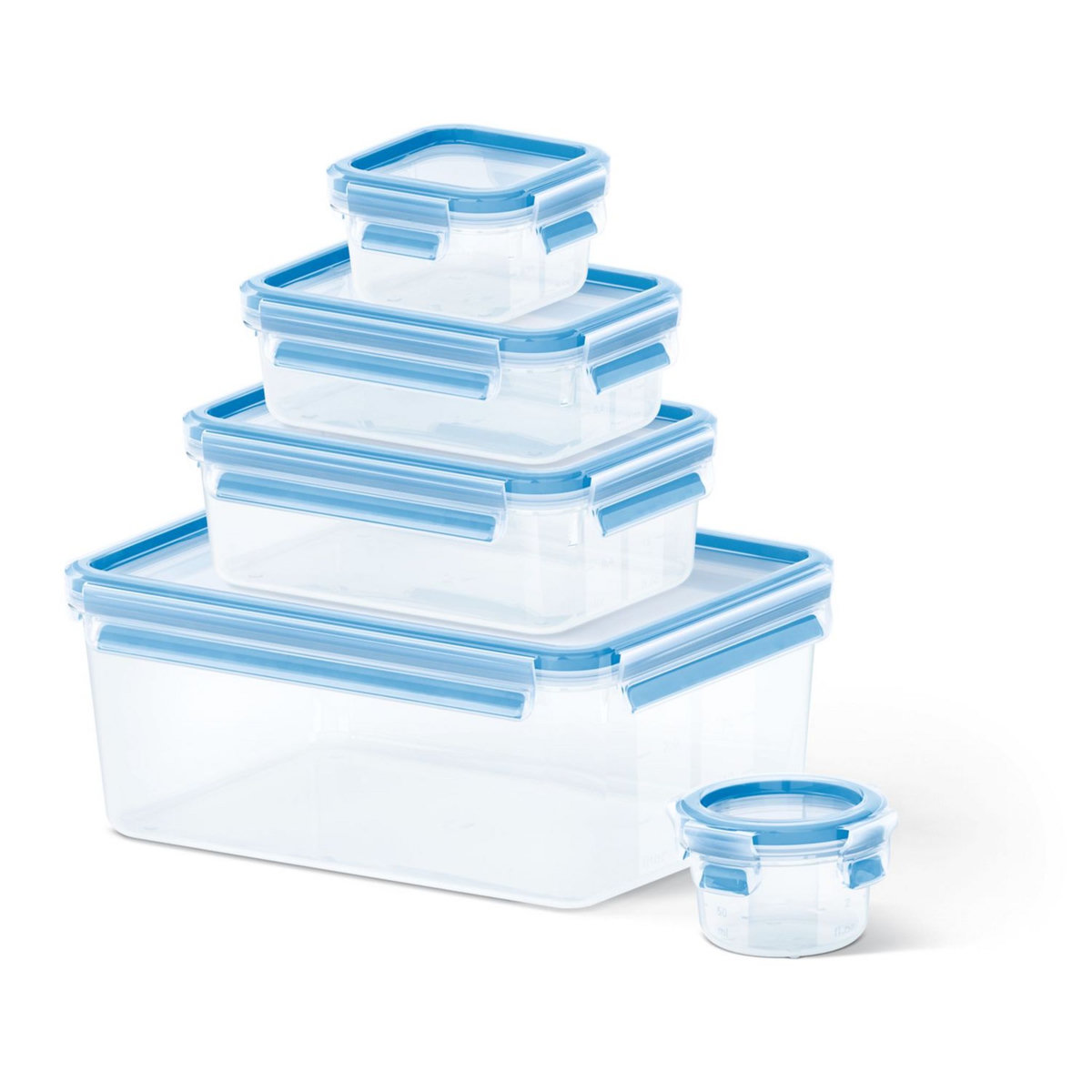 TEFAL Lot de 5 boites MASTERSEAL FRESH 3.70 L + 1 L + 0.55 L + 0.25 L + 0.15 L