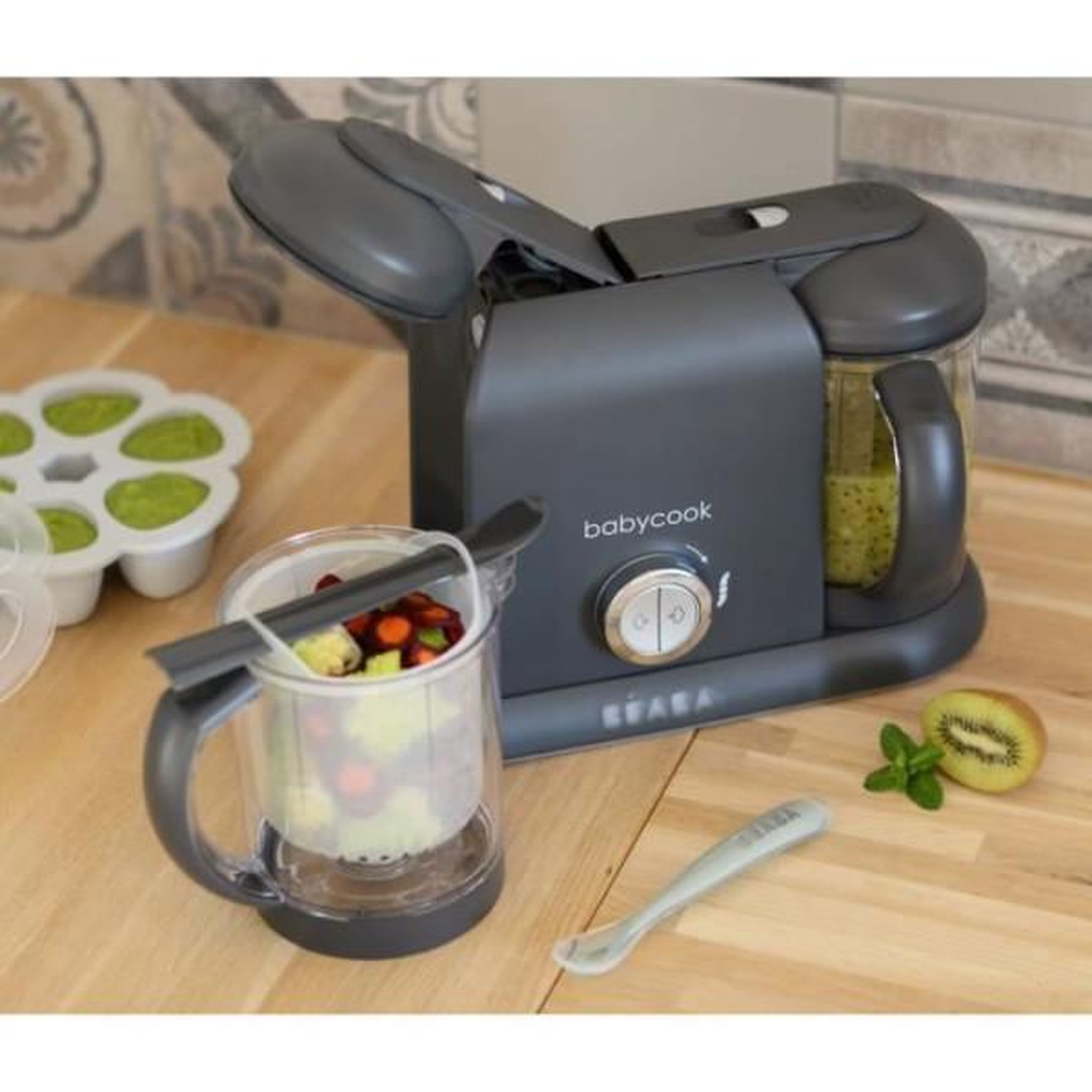 Voir la diapositive 6 : BEABA Mixeur Cuiseur Bébé Babycook Duo Dark Grey