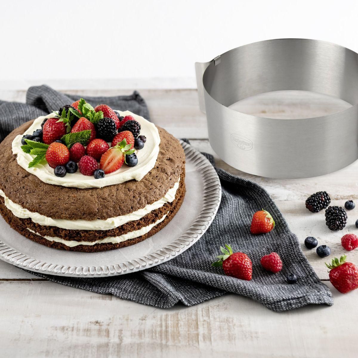 DR.OETKER Cercle à pâtisserie en acier inoxydable extensible de 16 à 30 cm Dr. Oetker Varino