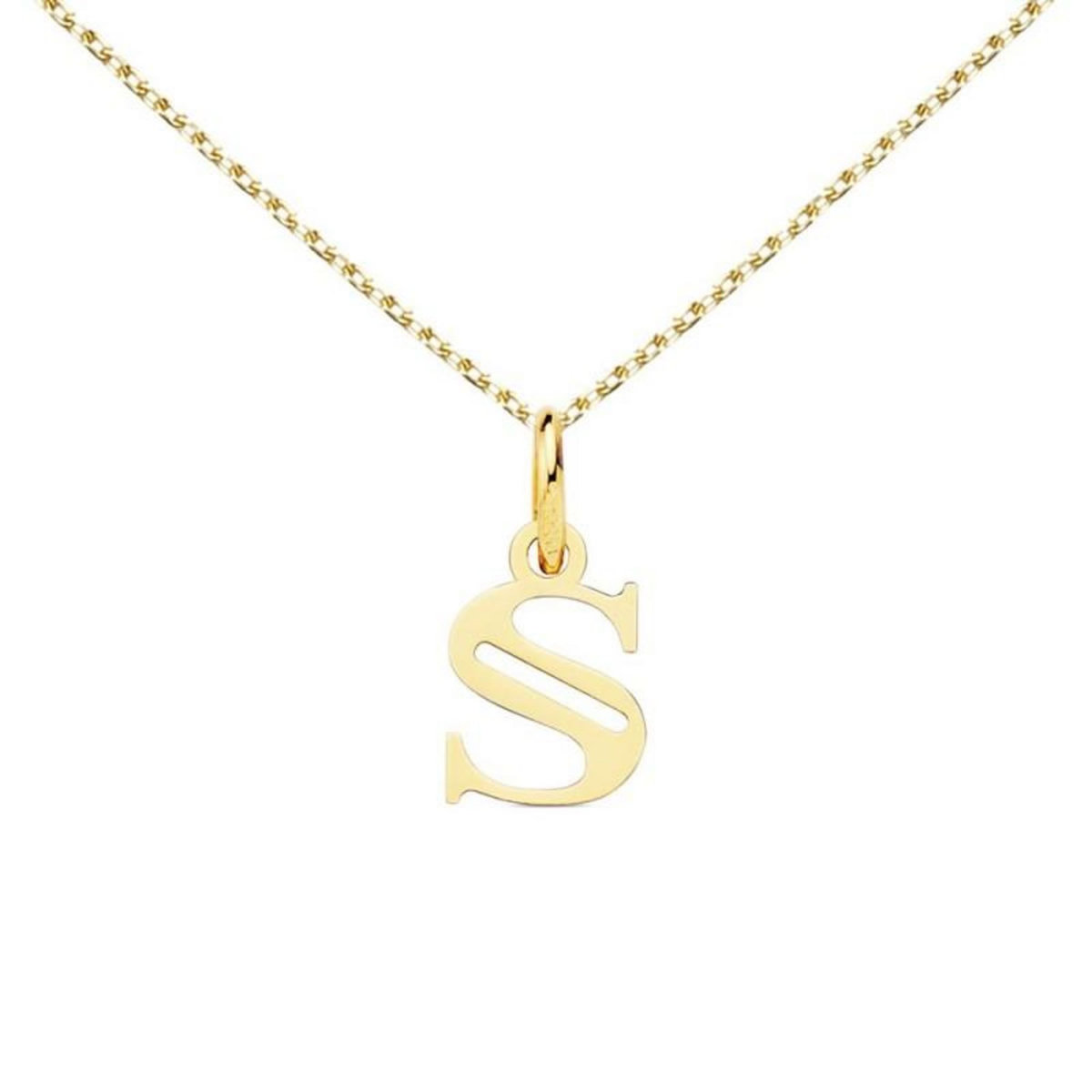 L'ATELIER D'AZUR Collier - Pendentif Lettre  S  Or 750/1000 - Chaine Dorée