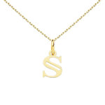 L'ATELIER D'AZUR Collier - Pendentif Lettre  S  Or 750/1000 - Chaine Dorée