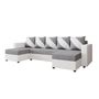 Voir la diapositive 4 : BEST MOBILIER Romy - canapé panoramique en u - 7 places - convertible avec coffre - en tissu et pu