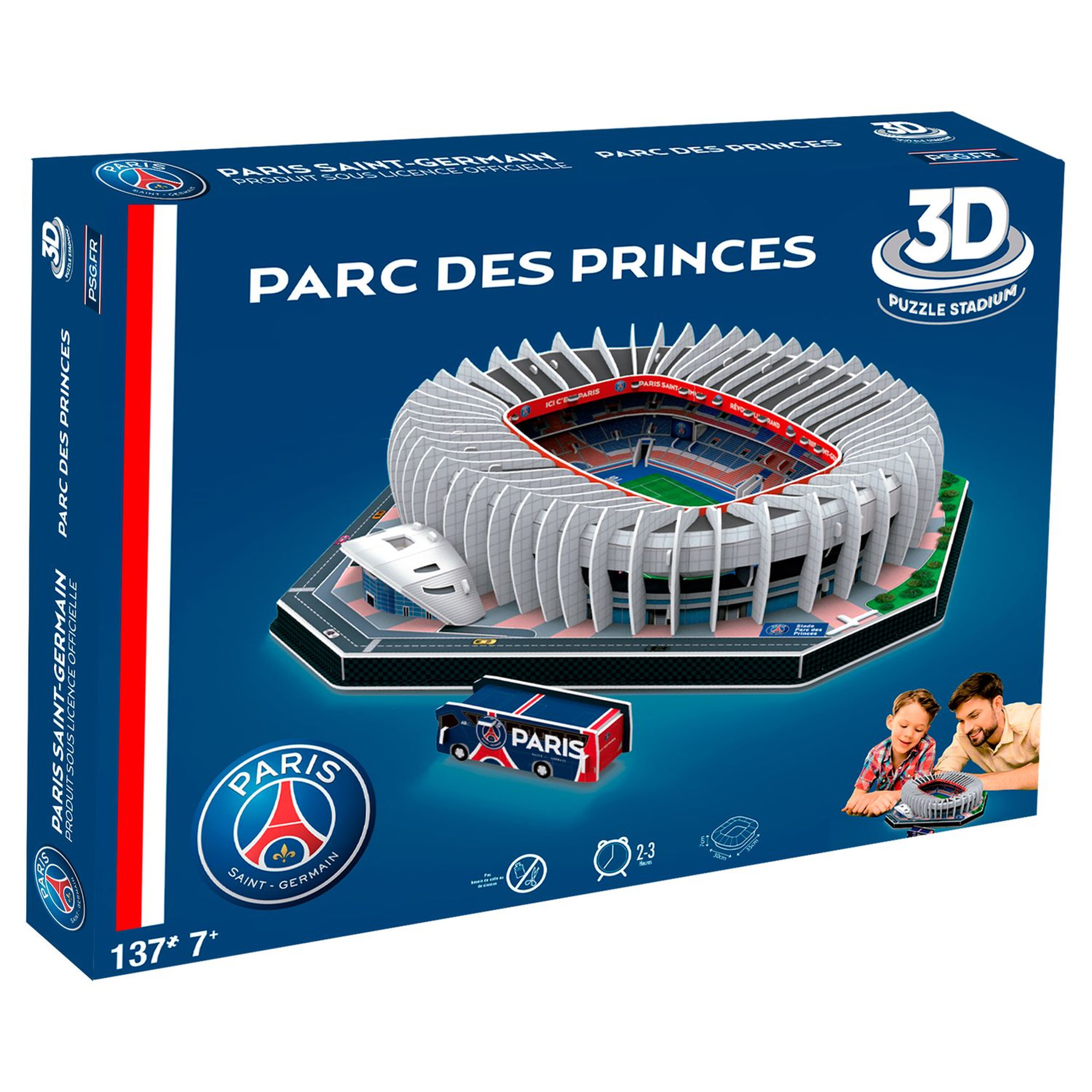 Voir la diapositive 1 : MEGABLEU PSG Puzzle Stadium 3D - Parc des Princes