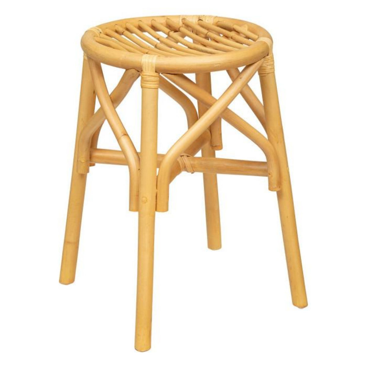 ATMOSPHERA Lot de 4 Tabourets en Rotin  Aoni  45cm Naturel