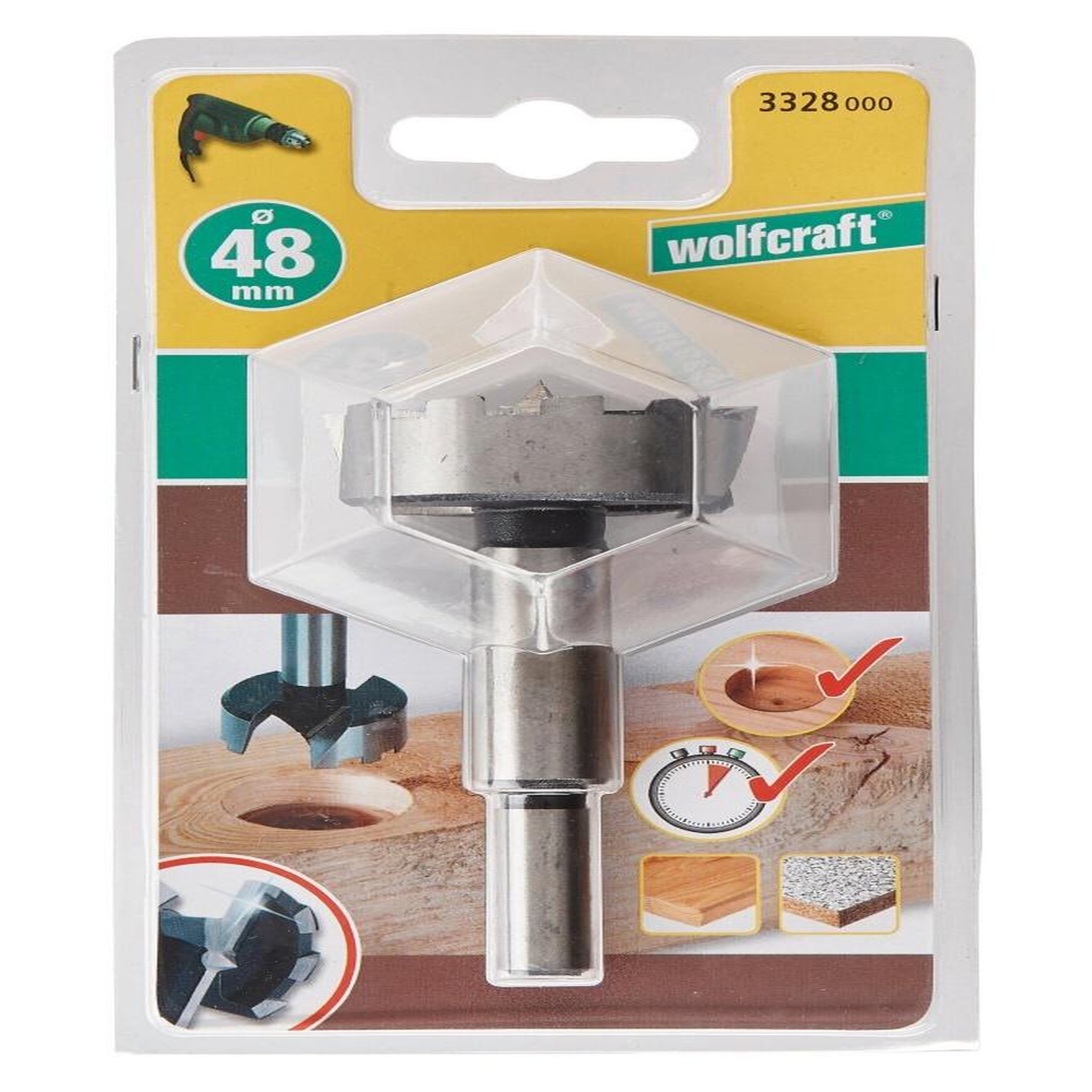 WOLFCRAFT Fraise encastrement porte coulissante Diam.48 mm WOLFCRAFT