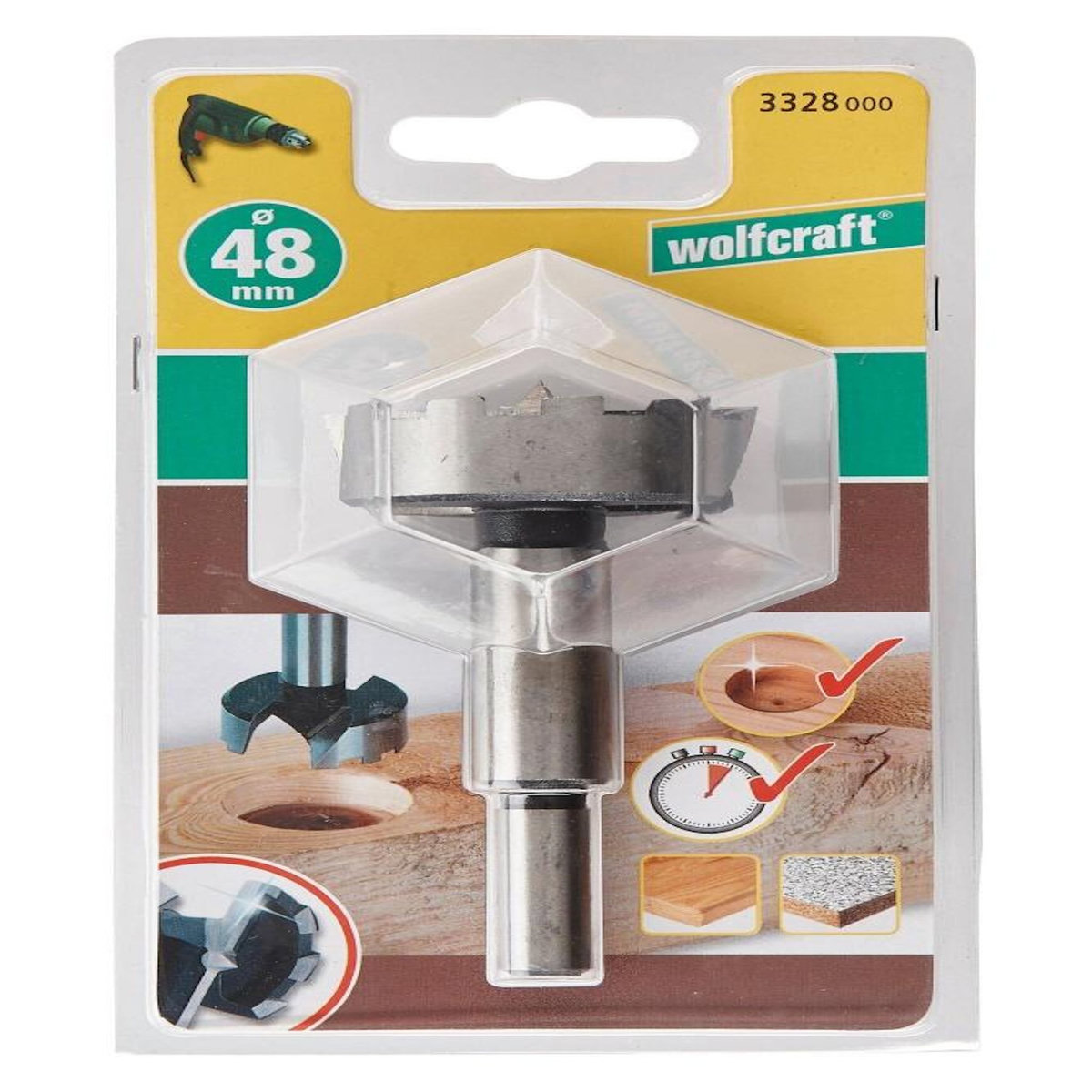 WOLFCRAFT Fraise encastrement porte coulissante Diam.48 mm WOLFCRAFT