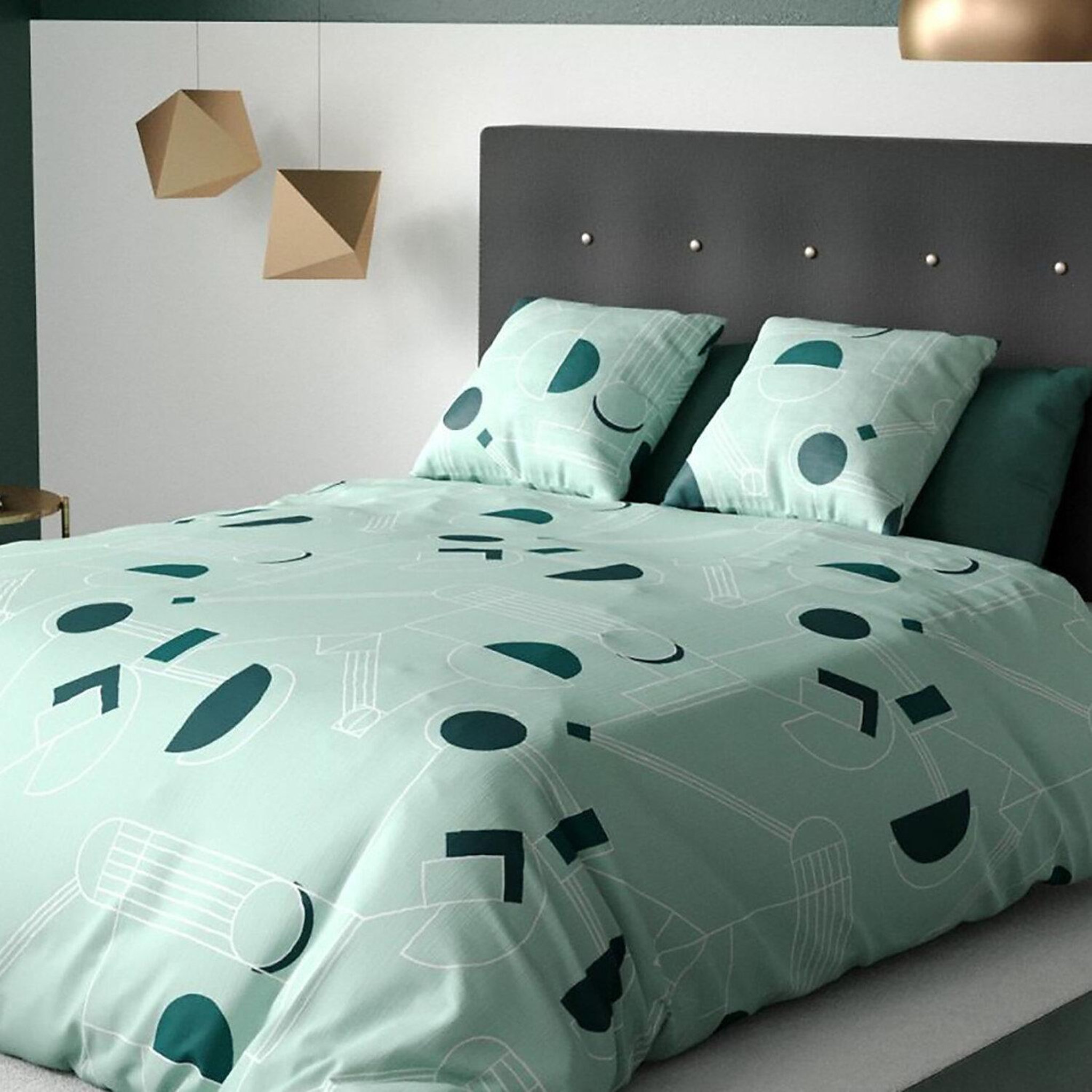 Voir la diapositive 2 : Les Ateliers du Linge Parure housse de couette 100% microfibre 60 gsm -hawak