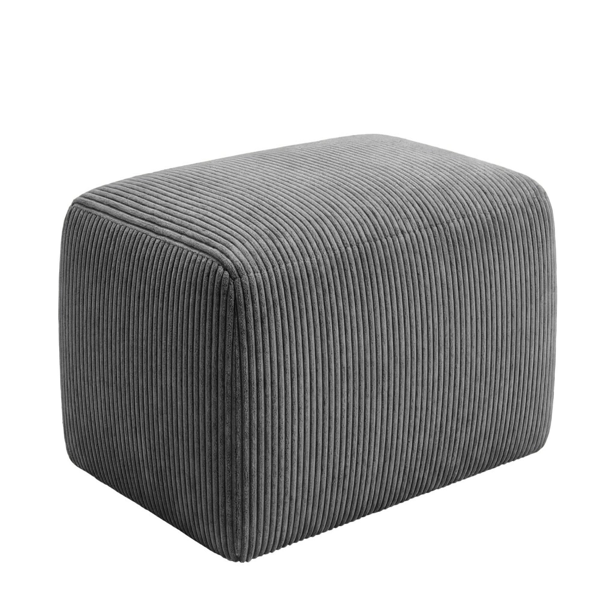 Voir la diapositive 1 : CASANOVA PARIS Olympe - pouf en petit velours côtelé 100x68x42