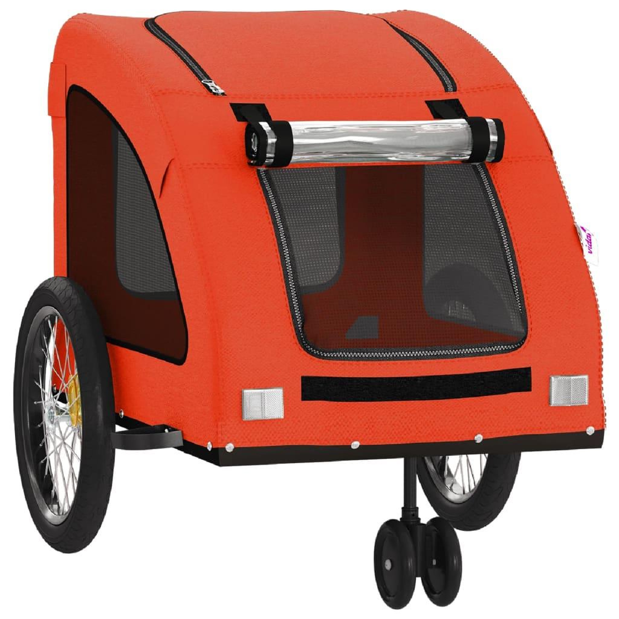 Voir la diapositive 5 : VIDAXL Remorque de velo pour animaux de compagnie orange et gris