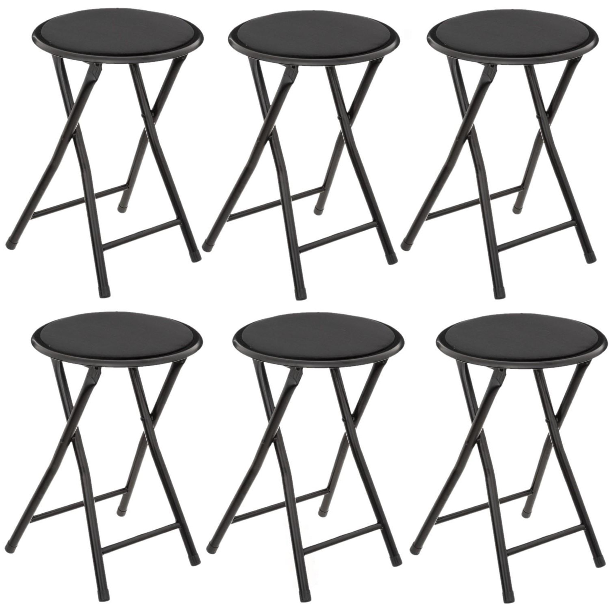 Voir la diapositive 1 : TOILINUX Lot de 6 Tabourets pliants avec effet velours