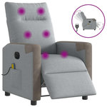 VIDAXL Fauteuil de massage inclinable electrique gris clair tissu