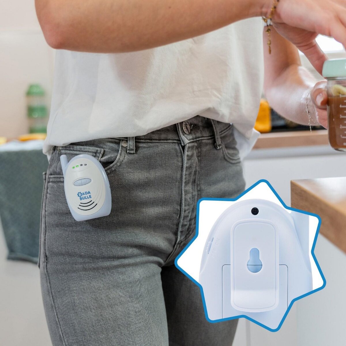 BADABULLE Babyphone Audio Badabulle - portée de 300m - simple d'utilisation