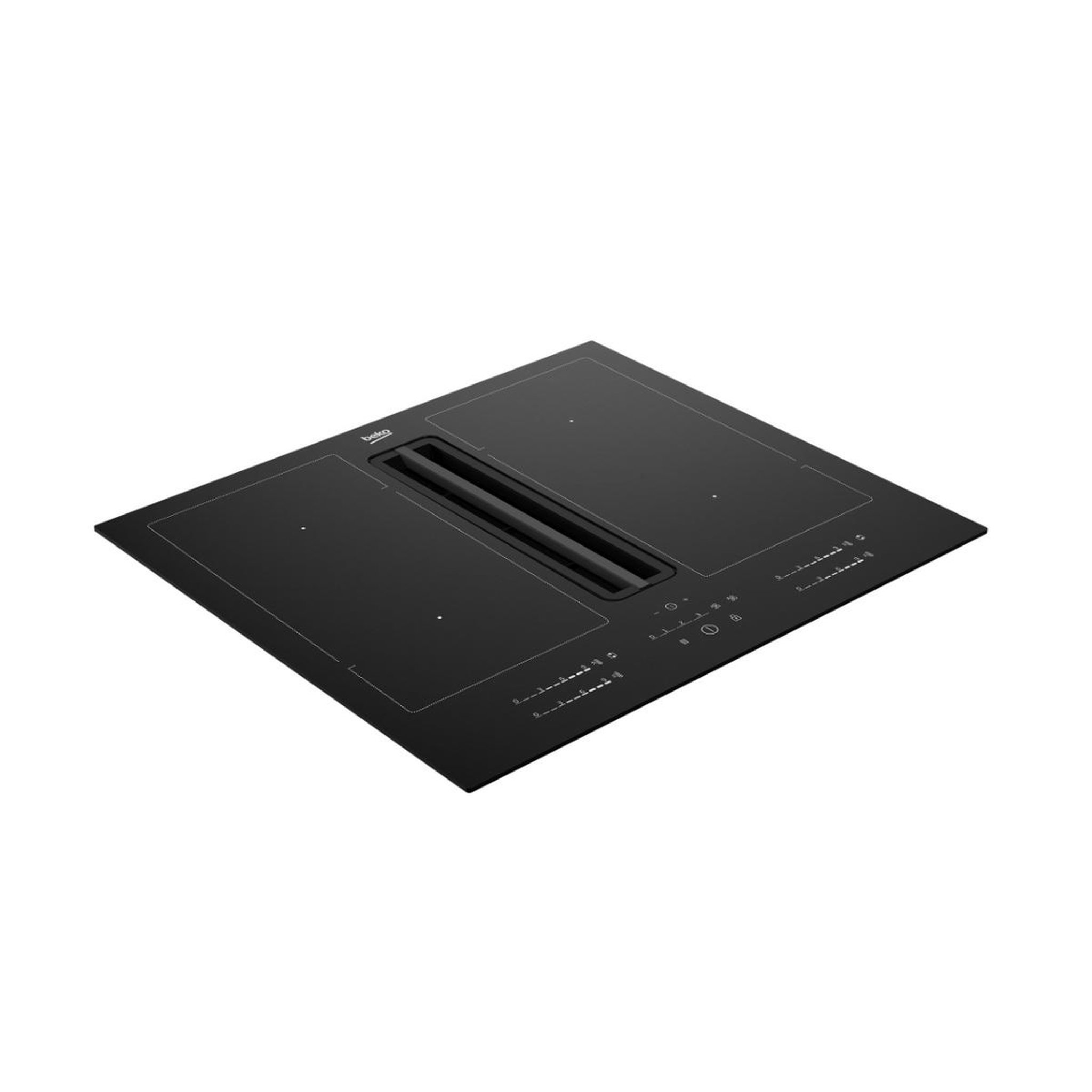 Voir la diapositive 3 : Beko Table de cuisson aspirante induction 4 feux 7400w noir - HIXI64701UP
