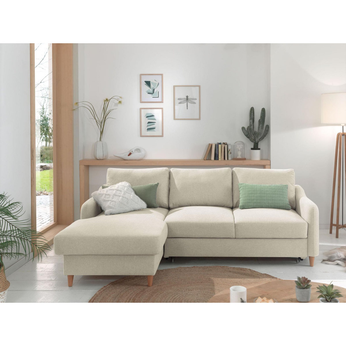 LISA DESIGN Will - canapé d'angle gauche - convertible avec coffre - 4 places - en tissu