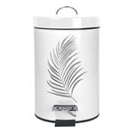 Paris Prix Poubelle à Pédale Imprimée  Orbella  3L Blanc & Argent