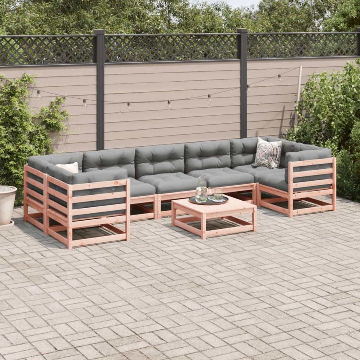 VIDAXL Salon de jardin 8 pcs bois massif sapin de douglas
