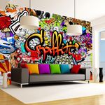 Paris Prix Papier Peint  Colorful Graffiti. Coloris disponibles : Multicolore