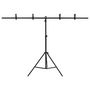 Voir la diapositive 3 : VIDAXL Support de fond en forme de T Noir 151x60x(70-200) cm