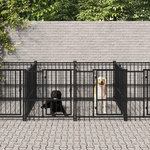 VIDAXL Chenil d'exterieur pour chiens Acier 16,89 m²