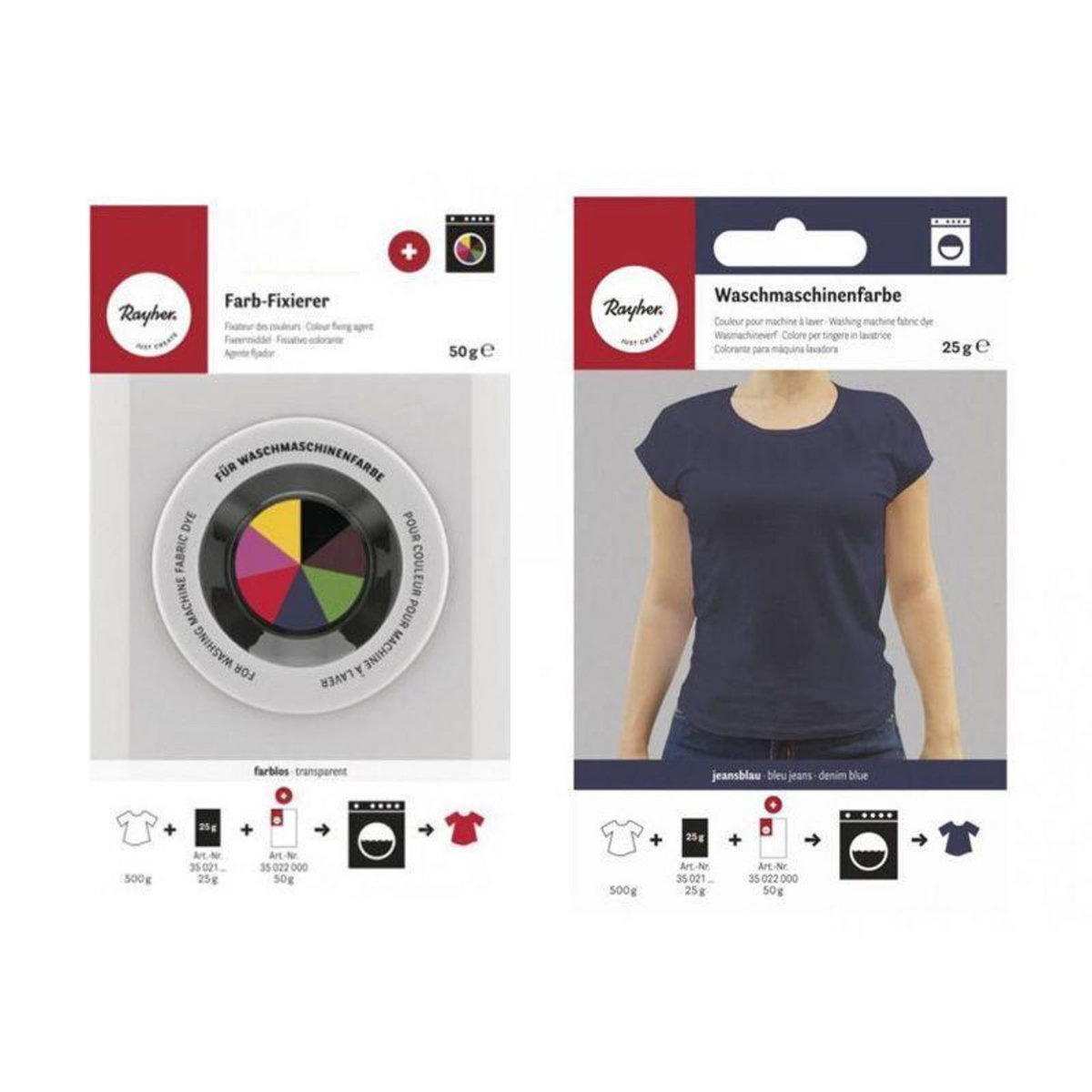 Rayher Fixateur + colorant textile pour lave-linge - Bleu jeans