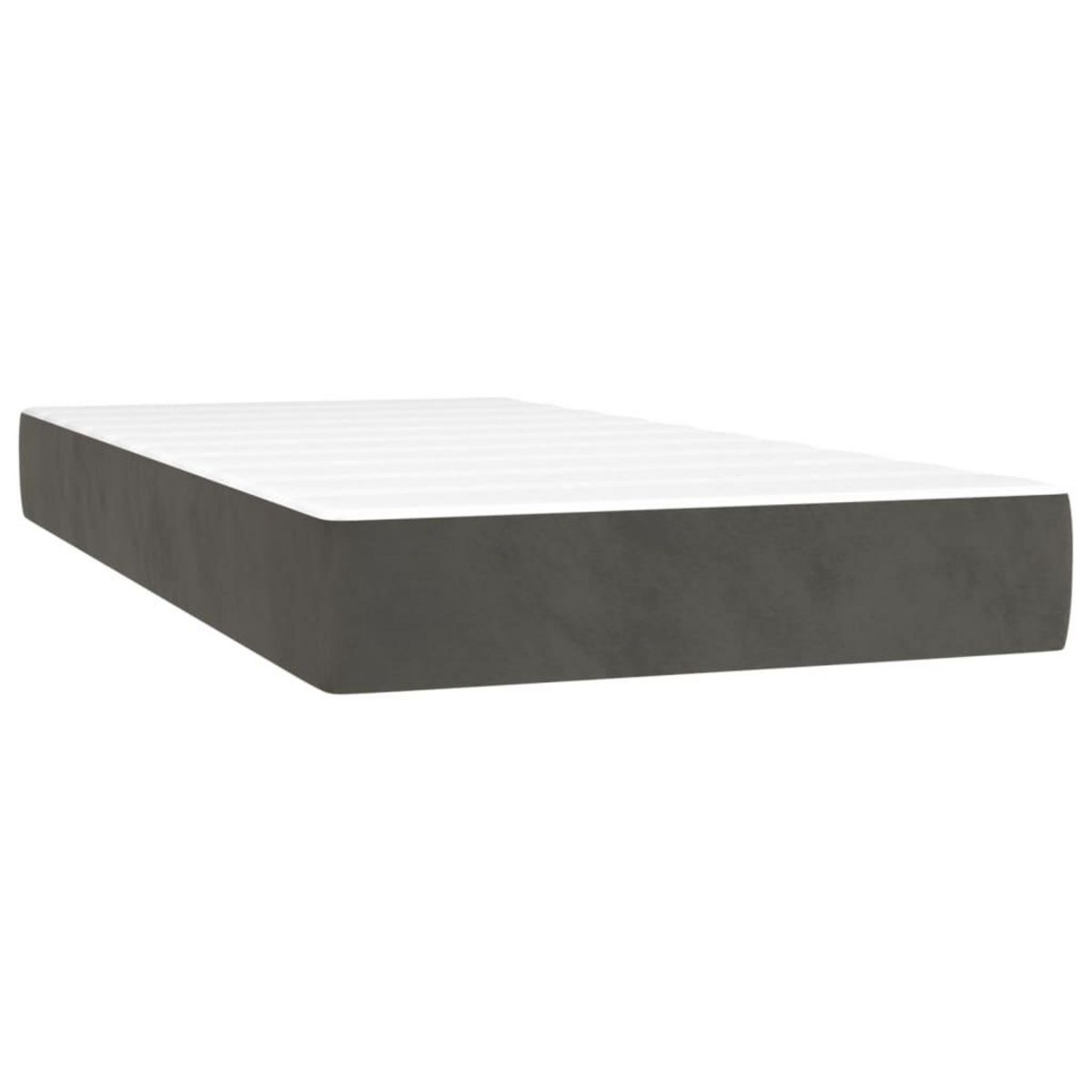VIDAXL Sommier a lattes de lit et matelas Gris fonce 200x200cm Velours