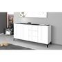 Voir la diapositive 5 : Buffet moderne 3 portes 3 tiroirs L160cm BARI