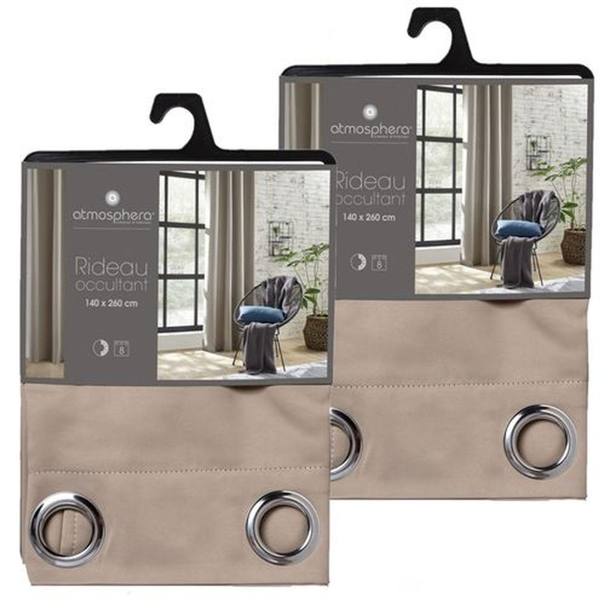 TOILINUX Lot de 2 Rideaux occultants Louisa