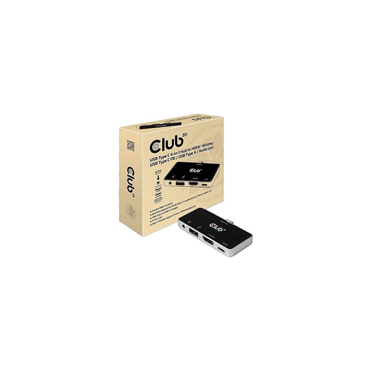 CLUB 3D Hub USB Club-3D CSV-1591 avec connectivité USB Type-C et résolution 4K Ultra HD