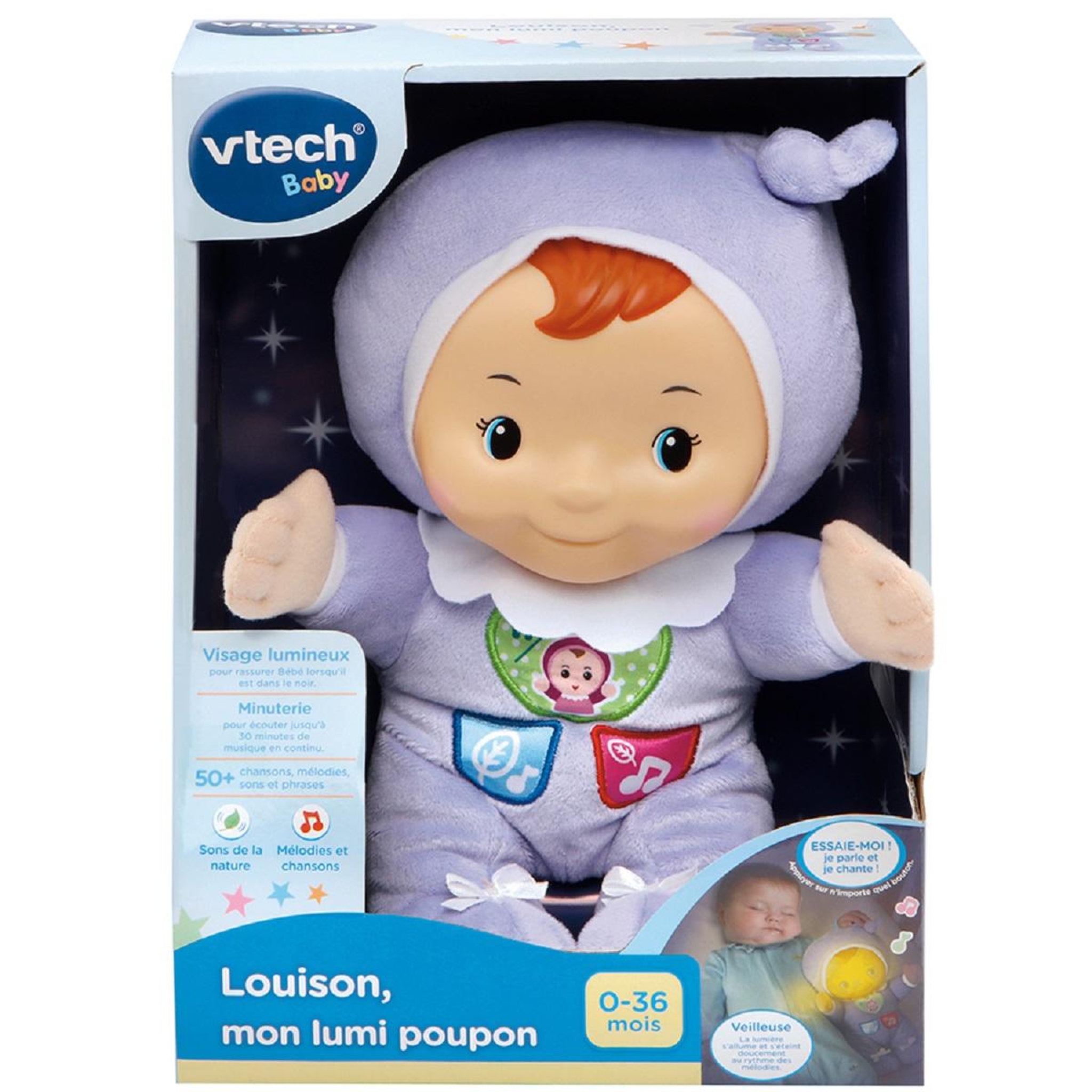 Voir la diapositive 4 : VTECH Poupée Louison, mon lumi poupon 