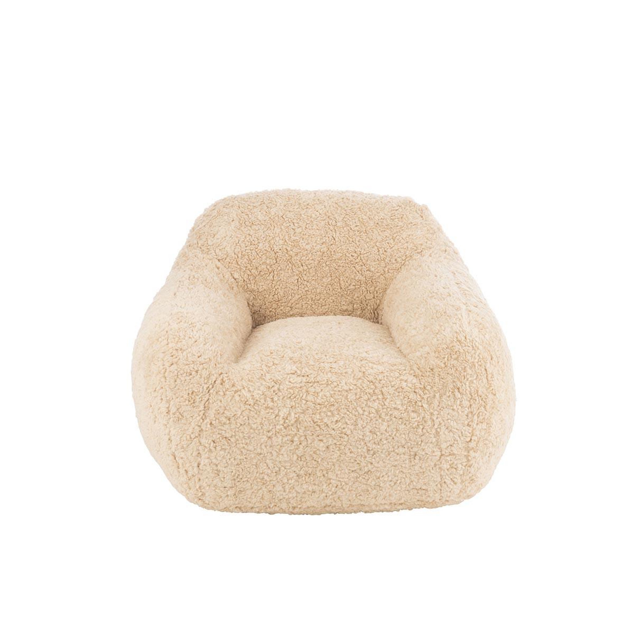 Voir la diapositive 2 : J-LINE Fauteuil en Tissu  Cutie  99cm Beige