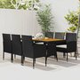 Voir la diapositive 1 : VIDAXL Mobilier a dîner d'exterieur 7 pcs Resine tressee Noir