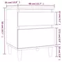 VIDAXL Tables de chevet 2 pcs Gris beton 40x35x50 cm