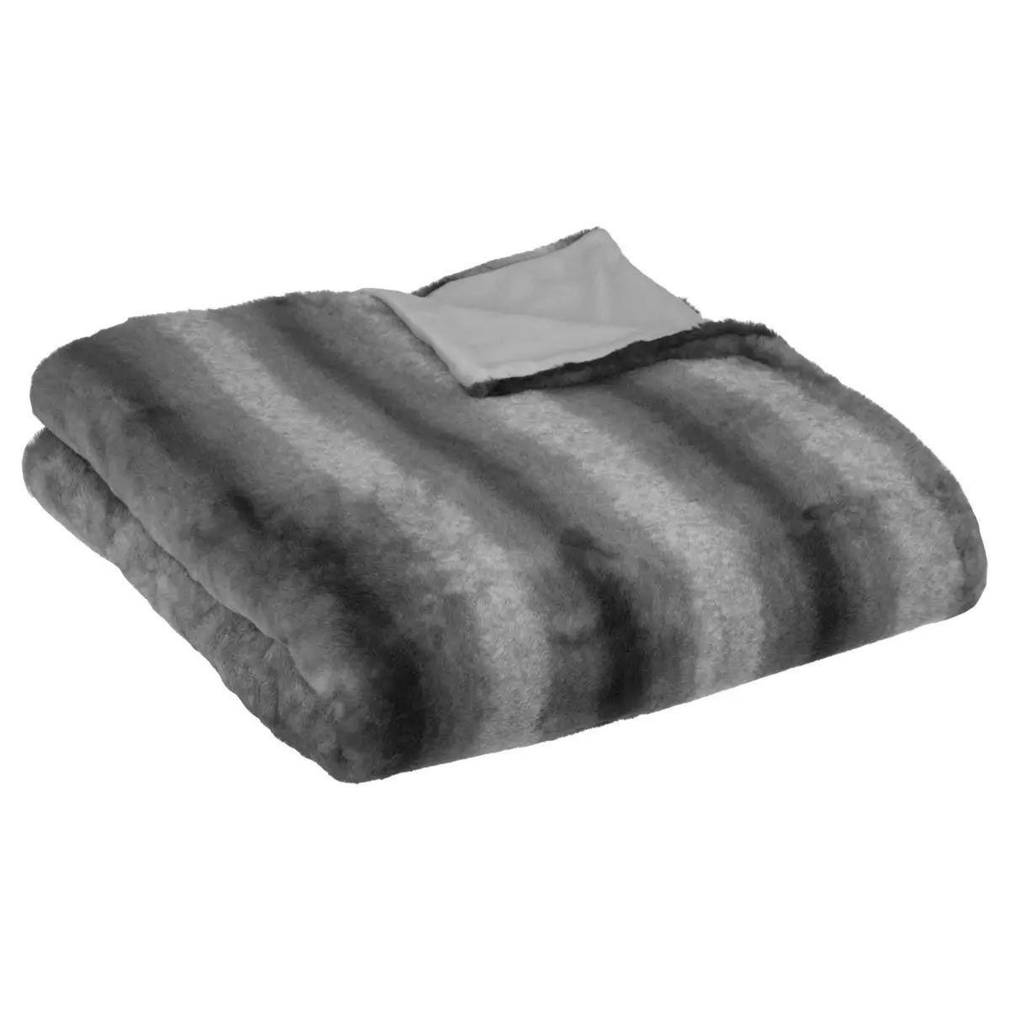 ATMOSPHERA Plaid imitation fourrure  grizzli  180x230cm gris