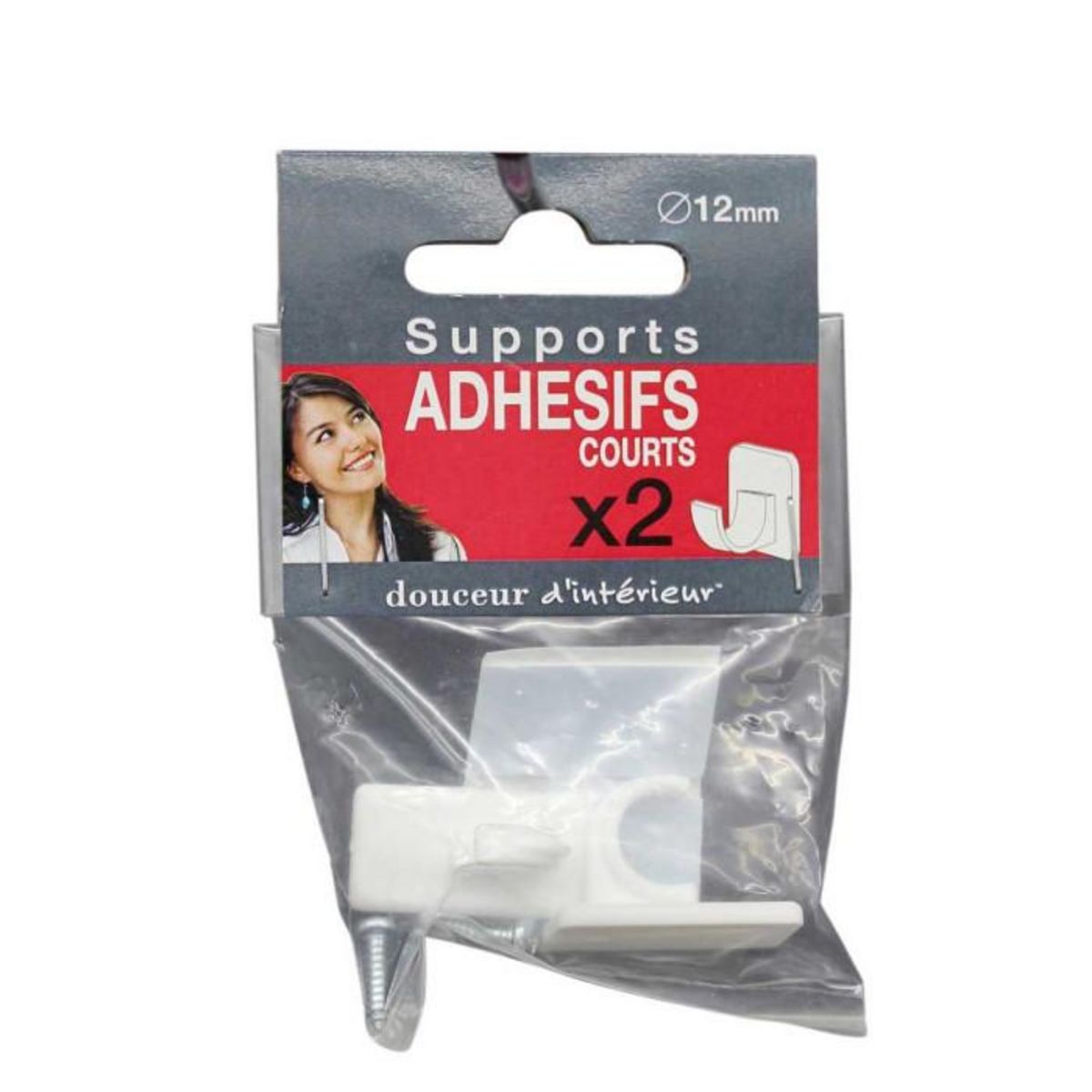 Paris Prix Lot de 2 Supports Adhésifs Courts  Bistrot  11cm Blanc