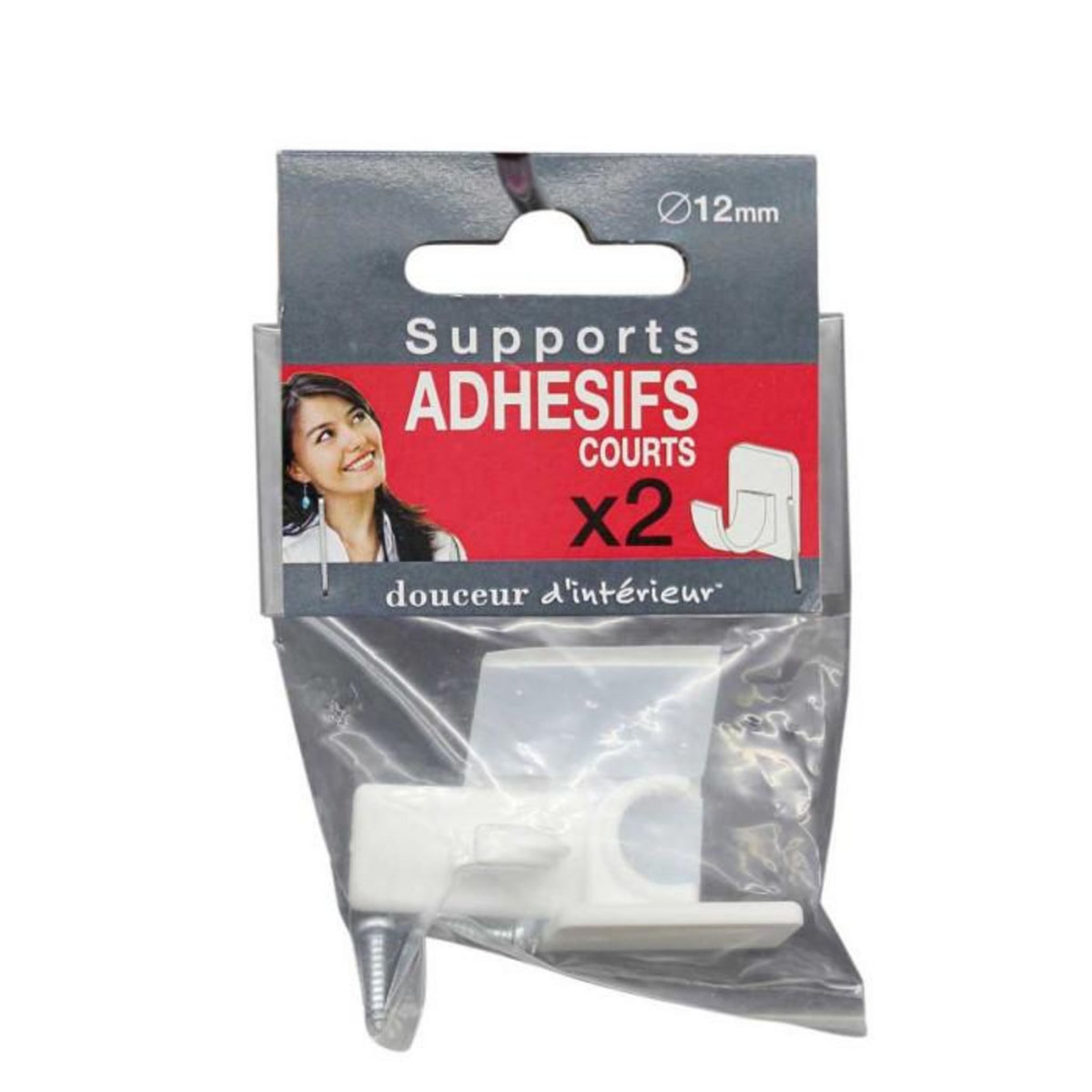 Paris Prix Lot de 2 Supports Adhésifs Courts  Bistrot  11cm Blanc