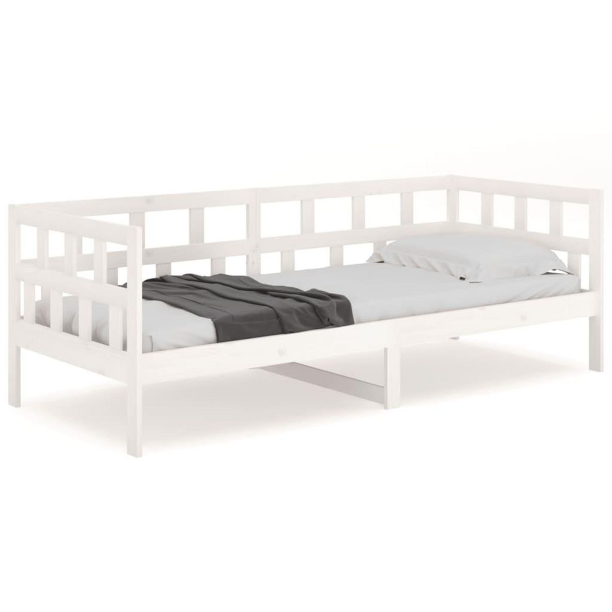VIDAXL Lit de jour sans matelas blanc bois de pin massif 80x200 cm