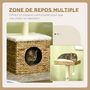 Voir la diapositive 5 : PAWHUT Arbre à chat style cosy chic griffoir sisal niche plateforme d'observation boule jacinthe d'eau peluche aspect fourrure