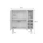 Voir la diapositive 3 : SWEEEK Buffet range bouteilles portes en cannage et décor bois avec casiers. buffet haut. vaisselier. 83cm