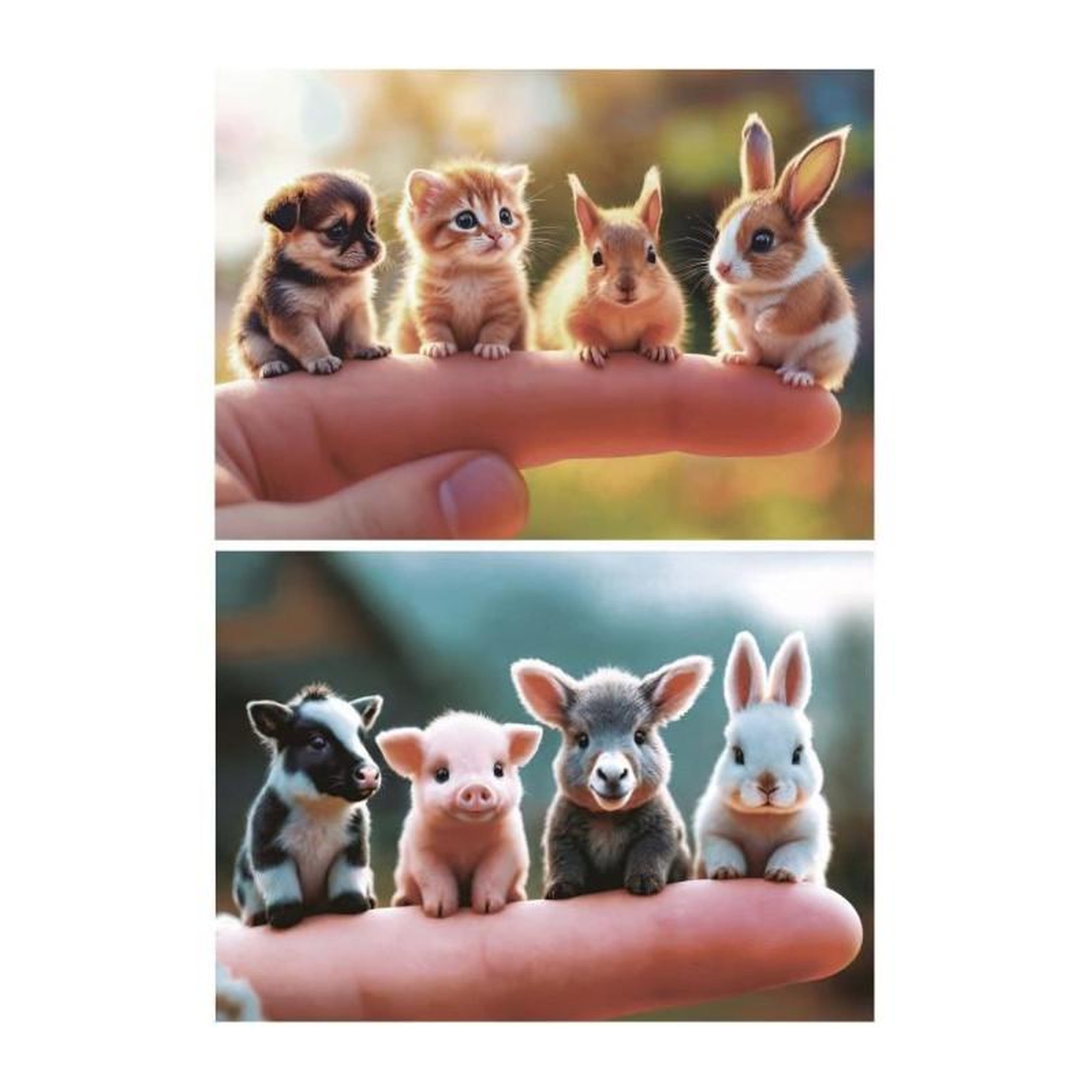 Voir la diapositive 2 : EDUCA Puzzle 2 x 20 pièces Bébés Animaux – Enfants dès 3 ans – 2 puzzles éducatifs – Image colorée – Haute qualité – EDUCA