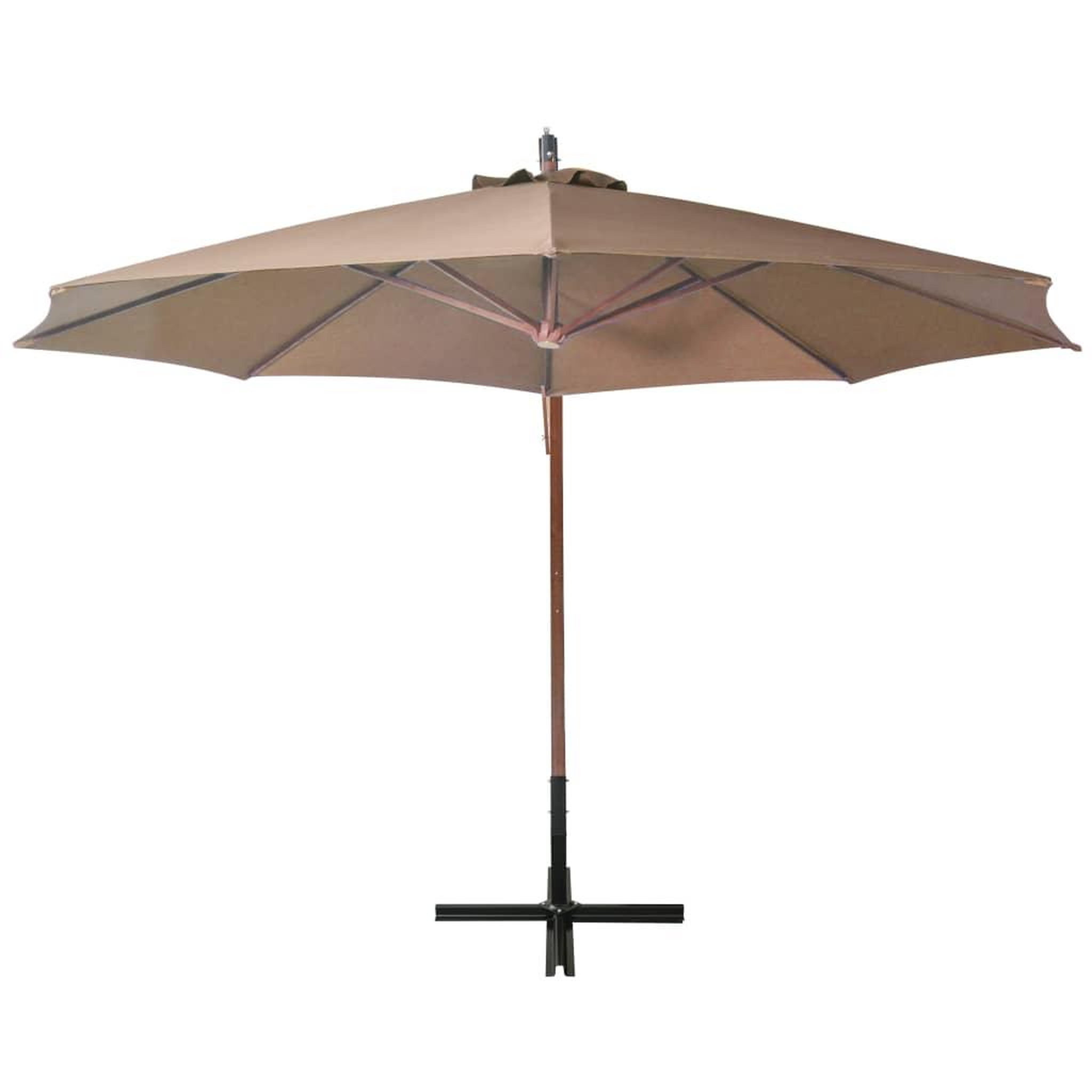 Voir la diapositive 3 : VIDAXL Parasol de jardin suspendu avec mat taupe bois de sapin massif