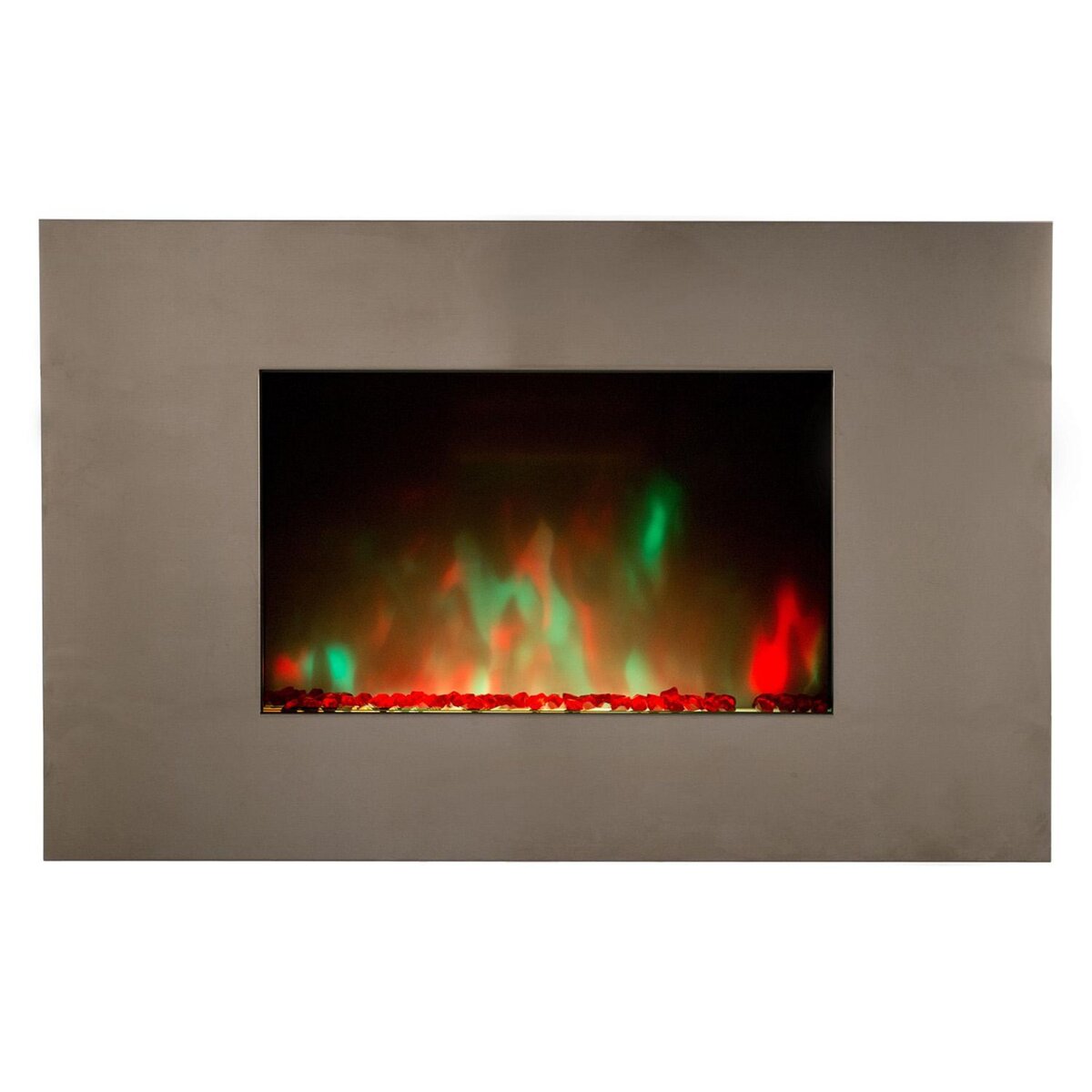 Chemin'arte Cheminée électrique 2000w avec télécommande - pure inox